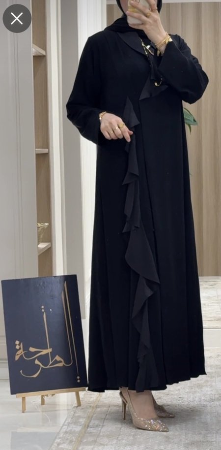 عبايه مع ساتان رفرف 9237