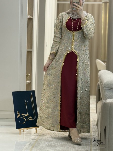 قفطان ليرات مع قطعه داخليه 9400
