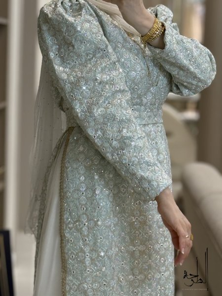 قفطان مع تور 9496