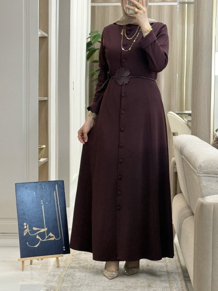 فستان ازرار بالكامل 9539